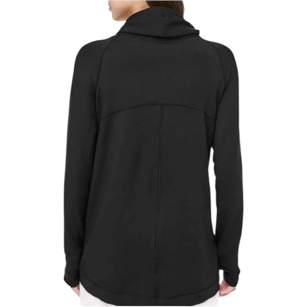 Lululemon Coast Easy Wrap Jacket Black Modal French Terry Size 6